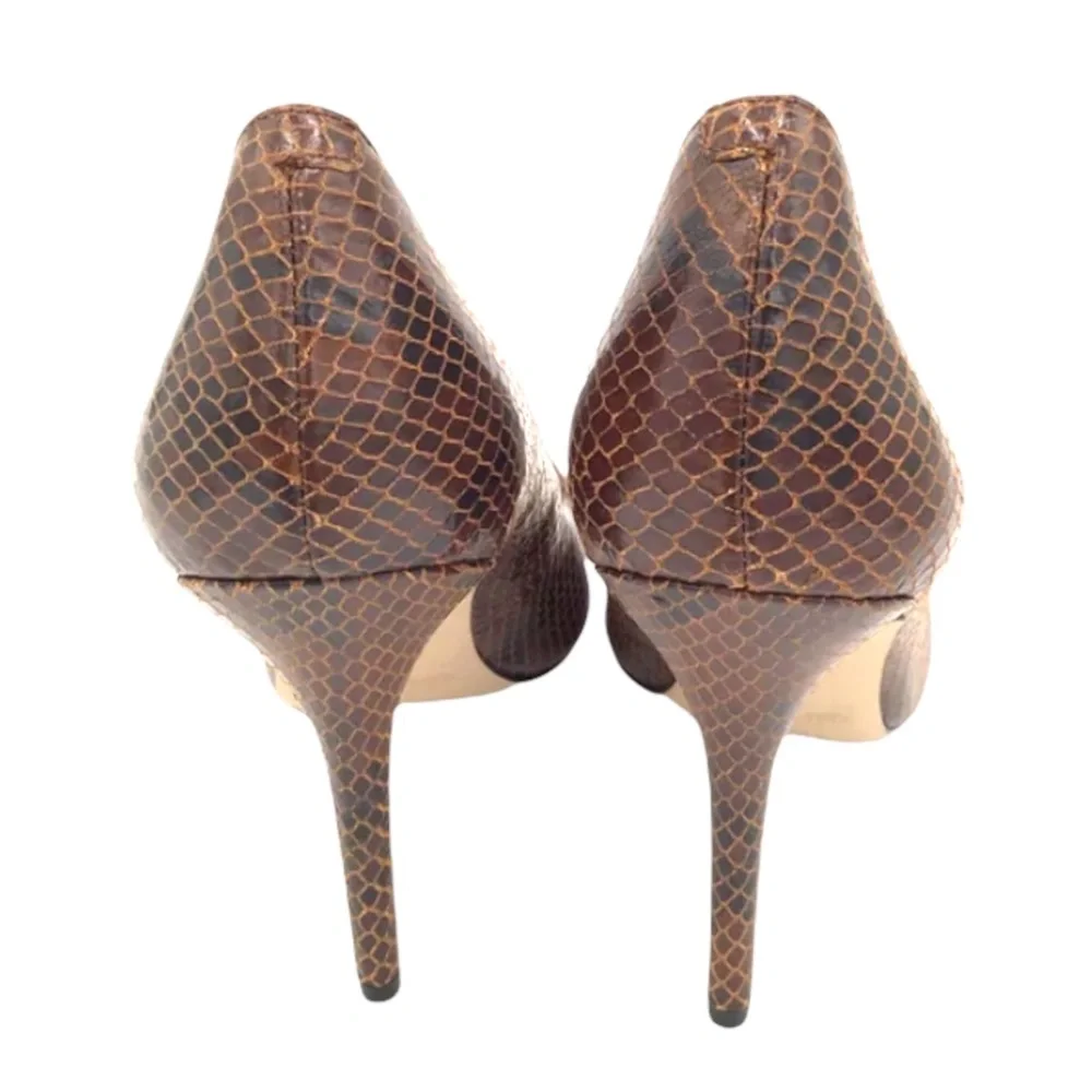 WHBM Chocolate Python Pumps SZ 7.5 - Picture 2 of 5
